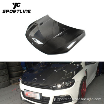 R Style Carbon Fiber Engine Trunk Hoods for VW Scirocco